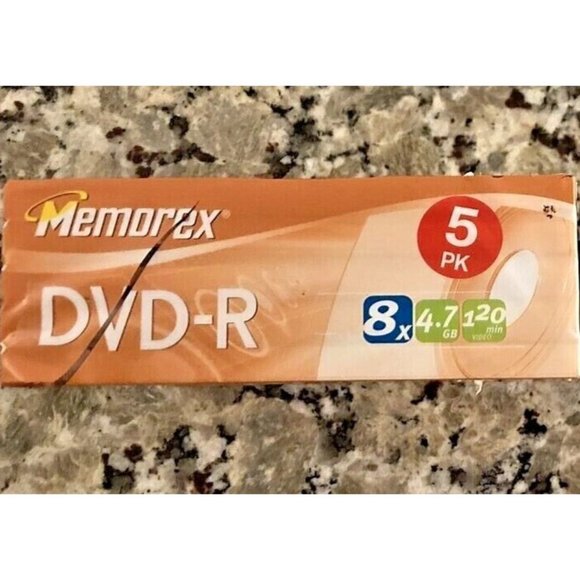 Memorex 5 PACK DVD+R 8X 4.7GB Media Recordable 120 Min ~  BRAND NEW SEALED - Picture 3 of 6